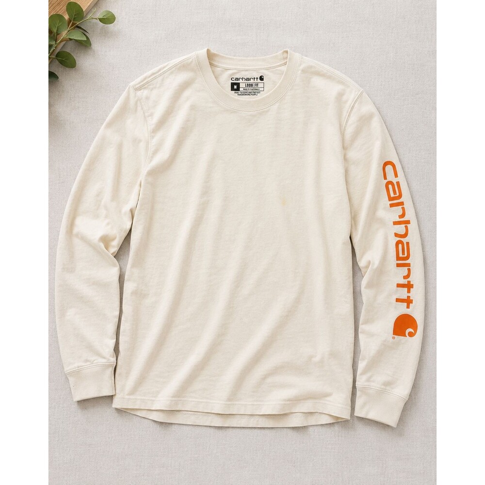 Carhartt K231 Men's M Loose Fit Heavyweight Long Sleeve Logo T-Shirt Moonstone